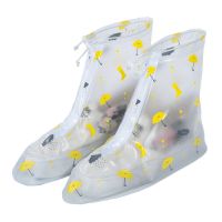 加挡雨片雨鞋套防滑防雨加厚耐磨底男女士中筒防水户外下雨天鞋套 伞和靴子 S