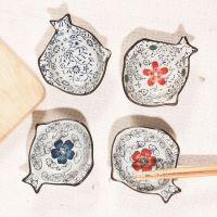 日式釉下彩陶瓷酱油小碟子家用酱料碟调味碟醋碟 分格碟 加厚防烫 小鱼碟碟两个(颜色备注)