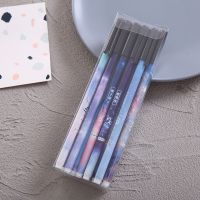 12支装学霸中性笔学生专用女生卡通0.5黑色水笔可爱高颜值ins简约 十二星座星空笔-12支盒装 一盒