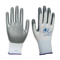 星宇劳保手套尼龙丁腈劳防防滑耐磨薄款丁晴防油劳保用品防护N518 灰色 星宇N518灰 12双 L