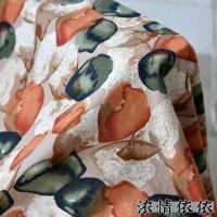 夏季薄款棉麻暗格印花泡泡棉布料人造棉连衣裙旗袍衬衣防蚊裤面料 浓情依依(半米价)