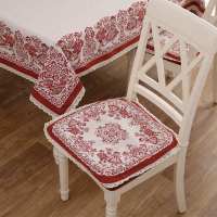 棉麻餐椅垫坐垫家用椅子垫加厚防滑坐垫办公椅坐垫套凳子坐垫椅垫 枣红色 40*90cm靠背巾带绑绳