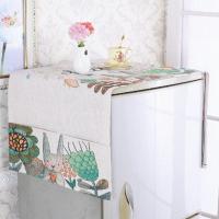 棉麻滚筒洗衣机盖布床头柜盖巾单开门冰箱罩对双开门微波炉防尘罩 冰箱字母兔子 35*95微波炉烤箱通用