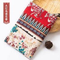 民族风波西米亚面料印花棉麻服装布料复古手工DIY桌布拼布东南亚 大红鸟语花香(半米价)