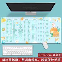 鼠标垫超大号加厚简约ins办公快捷键小号电脑键盘鼠标办公桌垫子 快捷键-阳光橙子 260x210x3mm(小号)