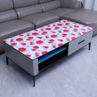 圆形正方形塑料桌布防水防油防烫厨房餐桌饭店快餐桌子布墙面防潮 红牡丹 50*50厘米正方形