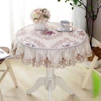 加棉桌布布艺防滑餐桌布长方形家用茶几布台布小圆桌桌布套罩盖布 D如意米加棉 50圆形