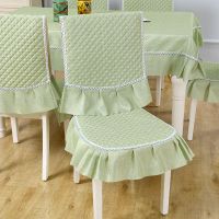 高档加厚餐桌椅子套罩通用家用椅子坐垫防滑凳子套套装连体圆凳垫 优雅(绿)新款热卖 圆凳垫 随机发