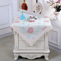 床头柜盖布盖巾桌布小圆桌茶几桌布盖巾万能盖巾冰箱盖布 小碎花绿 60*60[一个装]