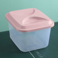 塑料揭盖透明米箱厨房带盖杂粮翻盖米桶塑料收纳储米箱家用大米缸 粉色15斤小号揭盖(送米杯)