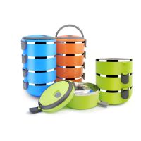 四层不锈钢保温饭盒学生便当盒分隔餐盒日式保温桶密封提锅快餐盒 哑光不锈钢饭盒单层-绿色