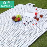防潮垫防水草坪地垫野餐垫沙滩垫超轻便携野餐布郊游户外野炊垫 白色 格子 200*150cm