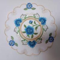 家用餐桌隔热垫刺绣盘垫茶几餐桌电视柜鞋柜多种装饰防尘绣花盖布 款式十六 30X30厘米直径圆形