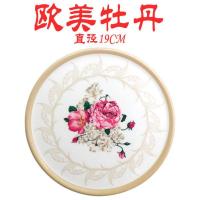 卡通19CM隔热垫大号锅垫子餐桌垫家用砂锅垫防烫杯垫碗垫圆形密胺 大号垫子单片(买2片送1片)送的随机 欧美牡丹