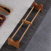 [送茶夹]竹制茶杯托水杯架沥水架功夫茶具茶道配件折叠收纳摆件 单层杯架