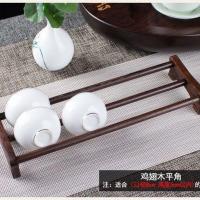 放茶杯的置物架子黑檀实木茶杯架家用晾杯架茶杯垫杯托茶道茶具架 黑檀木新款架