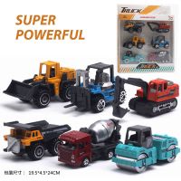 6件套儿童玩具车合金工程车套装挖掘机推土压路机车模型地摊货源 合金工程6件套