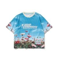 中国李宁短袖女士春夏宽松半袖文化衫xXgirl少女帮派联名短T恤 AHSP344-1乳白蓝 |169 M