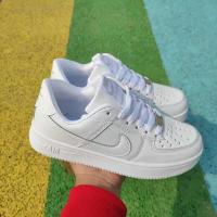 aj空军一号女鞋学生百搭高帮鞋子女2021年新款男女百搭板鞋小白鞋 低帮全白 40