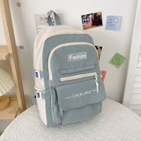 书包女韩版双肩包高中生初中生中学生小校园双肩背包三到六年级大 蓝色(普通款-无加固) 单包