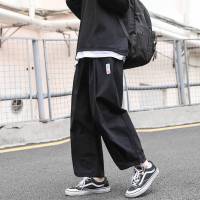 夏季冰丝裤子男款束脚九分休闲裤男士9分裤薄款男学生ins潮流韩版 黑色 关注店铺送腰带 S 75-100斤