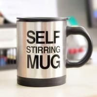 一键自动搅拌杯磁化杯咖啡杯懒人奶粉杯磁力杯 黑色塑料内胆