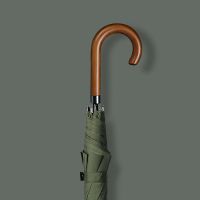 宸珍半自动大雨伞长柄雨伞大号商务晴雨伞男士直柄伞长柄直杆伞 商务弯手柄墨绿色(买就送防水塑套)