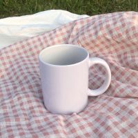 ins风马克杯泫雅风创意可爱水杯粉少女心学生家用咖啡陶瓷杯一对 [纯白杯]1个/没勺没盖