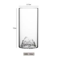 观山杯玻璃杯大号耐热带把茶水分离办公室茶杯绿茶杯月牙过滤杯 直身关山杯