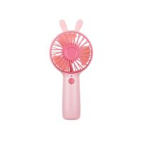 多功能usb充电手持钥匙扣迷你小风扇学生可爱卡通便携大风力电扇 粉色小兔 配单根普通充电线
