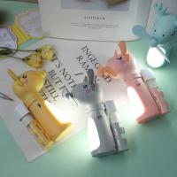 usb小风扇迷你小电扇可充电小型学生随身夜灯喷水电风扇宿舍上课 随机颜色[小鹿] 安卓线+挂绳