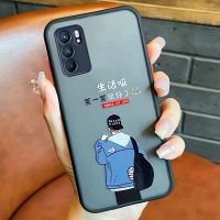 OPPOReno6手机壳新款男女Reno6Pro硅胶磨砂撞色镜头全包防摔plus 黑色-[男款笑一笑]撞色 OPPO R