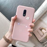 OPPOr17手机壳软硅胶全包边OPPOr17pro手机套全包防摔韩版简约款 爱心小花--少女粉 oppo r17