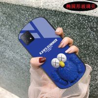 潮牌OPPOA53手机壳A72椭圆形Ace2简约A7x女款A8/A9/A11玻璃A92S男 a182蓝底芝麻街 OPPO