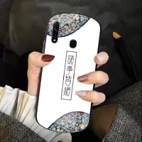 OPPOA8手机壳玻璃A7x椭圆形防摔A92S情侣A52文字A32/A72中国风A91 [诸事皆顺-白色] [oppo