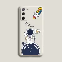 OPPOa55手机壳a55液态硅胶全包防摔保护套卡通太空人软壳男女学生 [幸运登月-古董白] a55[单壳]