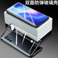OPPOreno5 Pro手机壳万磁王护镜款磁吸金属5G全包Reno5双面玻璃套 黑色[普通款]镂空镜头无保护 oppo
