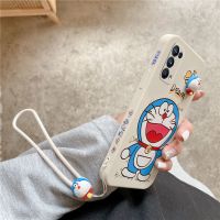 opporeno5k+手机壳4se男女3pro情侣2z外壳reno软套ace2全包保护10 站立挥手哆啦公仔绳-白色(单