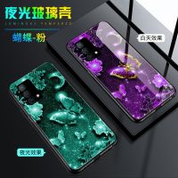 OPPOK9手机壳时尚潮OPPOK9夜光玻璃超薄防摔全包边硅胶个性保护套 *OPPOK9 夜光-蓝米蝶(单壳)