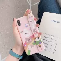 OPPOA8手机壳r9s硅胶A5可爱女r11新款reno防摔Plus软壳k1腕带挂绳 英文彩虹动物-腕带-樱花粉 A57