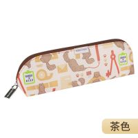 日本Kokuyo国誉文具猫笔袋大容量简约收纳包创意男女学生用文具袋 茶色