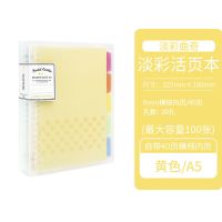 KOKUYO国誉活页本淡彩曲奇活页本可拆卸B5笔记线圈本A4高中记事本 经典淡彩曲奇--A5黄色