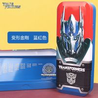 迪士尼变形金刚汽车文具盒多功能玩具大容量小学生1-3年级铅笔盒 [不带轮]变形金刚双层-红色