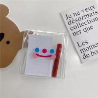 Dinotaeng韩代同款I'm Marsh!羊羔毛笑脸笔袋简约可爱少女收纳袋 云朵笑脸