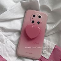 ins人间水蜜桃mate30手机壳华为mate40女p30pro软p40支架nova7se 简约pink+粉爱心支架 苹
