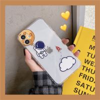 宇航员苹果11手机壳iPhone12ProMax/XS/XR/7/8/6Plus卡通透明软壳 [气球宇航员]侧边卡通 苹