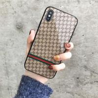 苹果6手机壳奢华玻璃镜面iPhone7plus/X硅胶防摔6S欧美男女款潮8P 浅卡其(单壳) 苹果8(4.7寸)