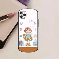 iPhone苹果11手机壳x女款xr男8plus玻璃7镜面6s卡通11max硬壳xs/x 椭圆旅行女孩[收藏送钢化膜]