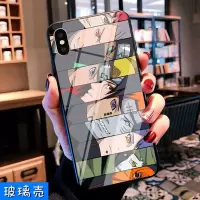 适配苹果11手机壳女动漫6sp/8plus火影忍者苹果12玻璃XR宇智波鼬X (玻璃)A99火影 苹果7/8[4.7寸]
