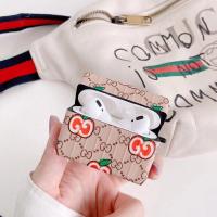 潮牌赛琳耳机保护套Airpods1/2/3代创意花纹pro苹果无线蓝牙软壳 方形软壳-棕色底苹果 Airpods 1/2